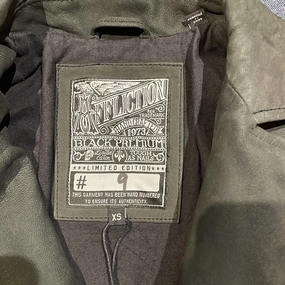 Limited Addition Affliction Leather Jacket #9 XS - Picture 3 of 3
